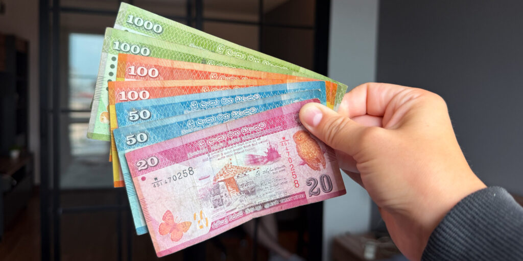 Bright Sri Lankan currency with cool illustrations