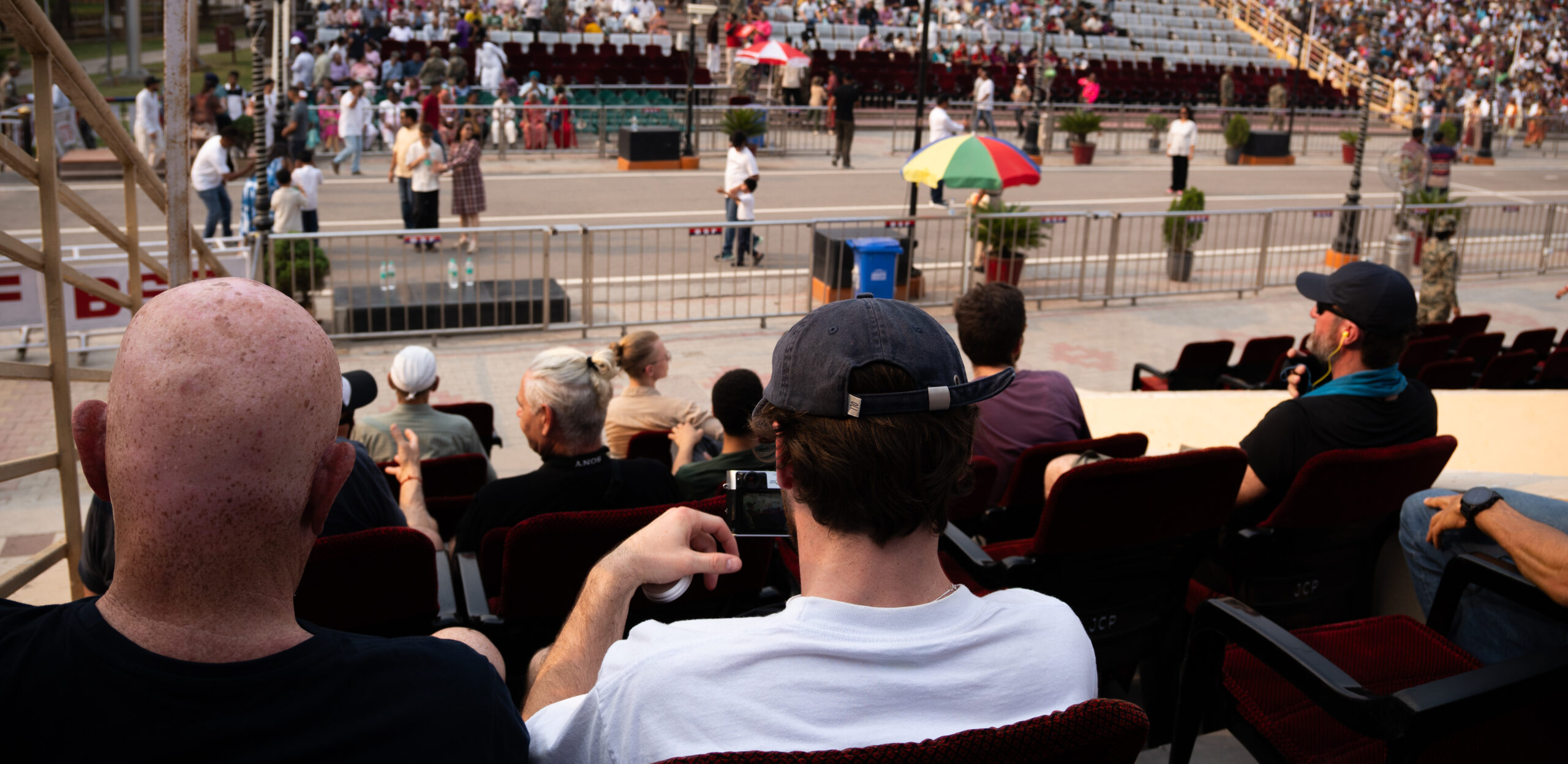 The foreigner section (VIP) in the arena for the Wagah-border ceremony with Pakistan