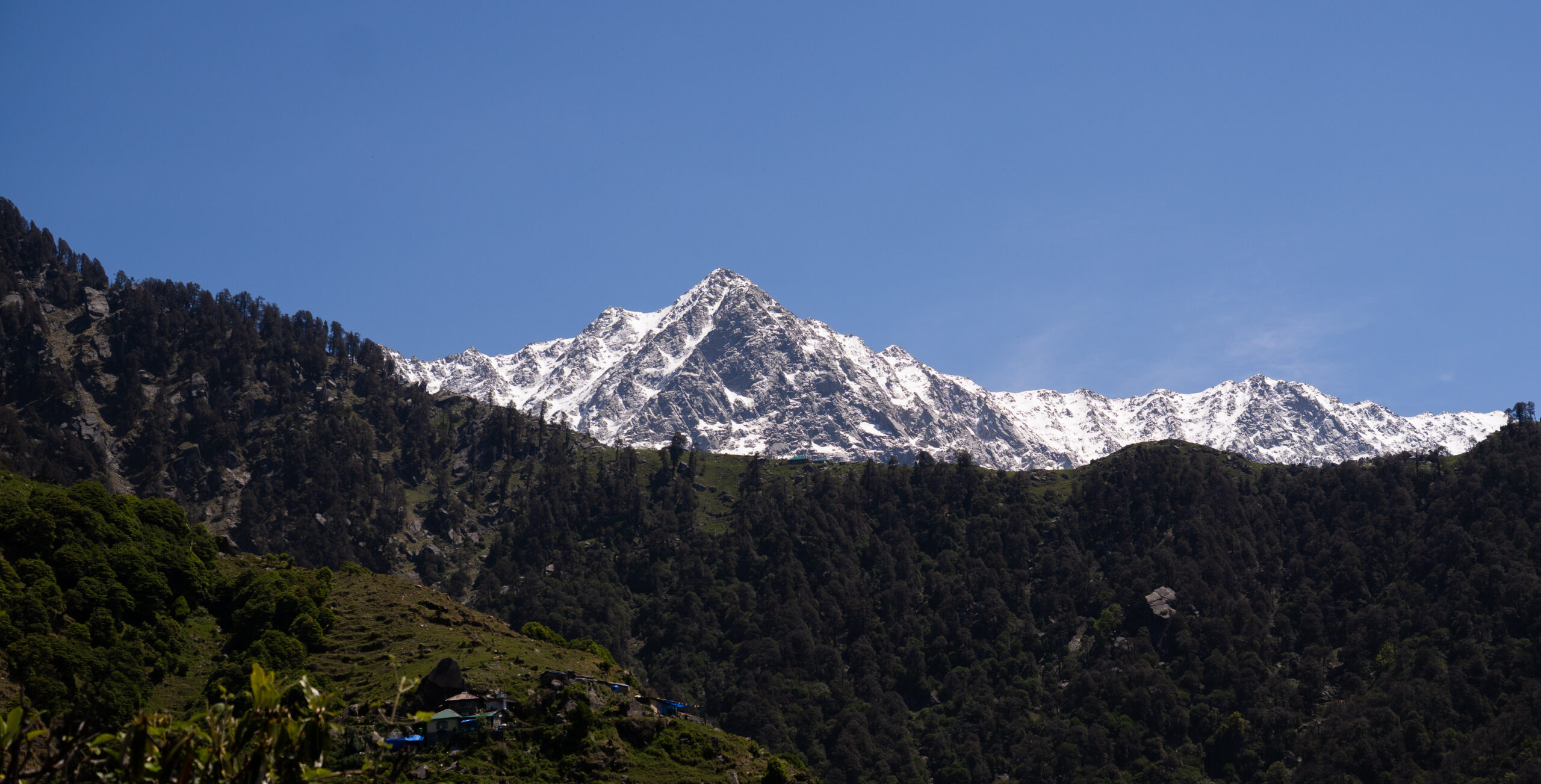 An insanely impressive view of the mountain and the direction that the Triund Trek takes you