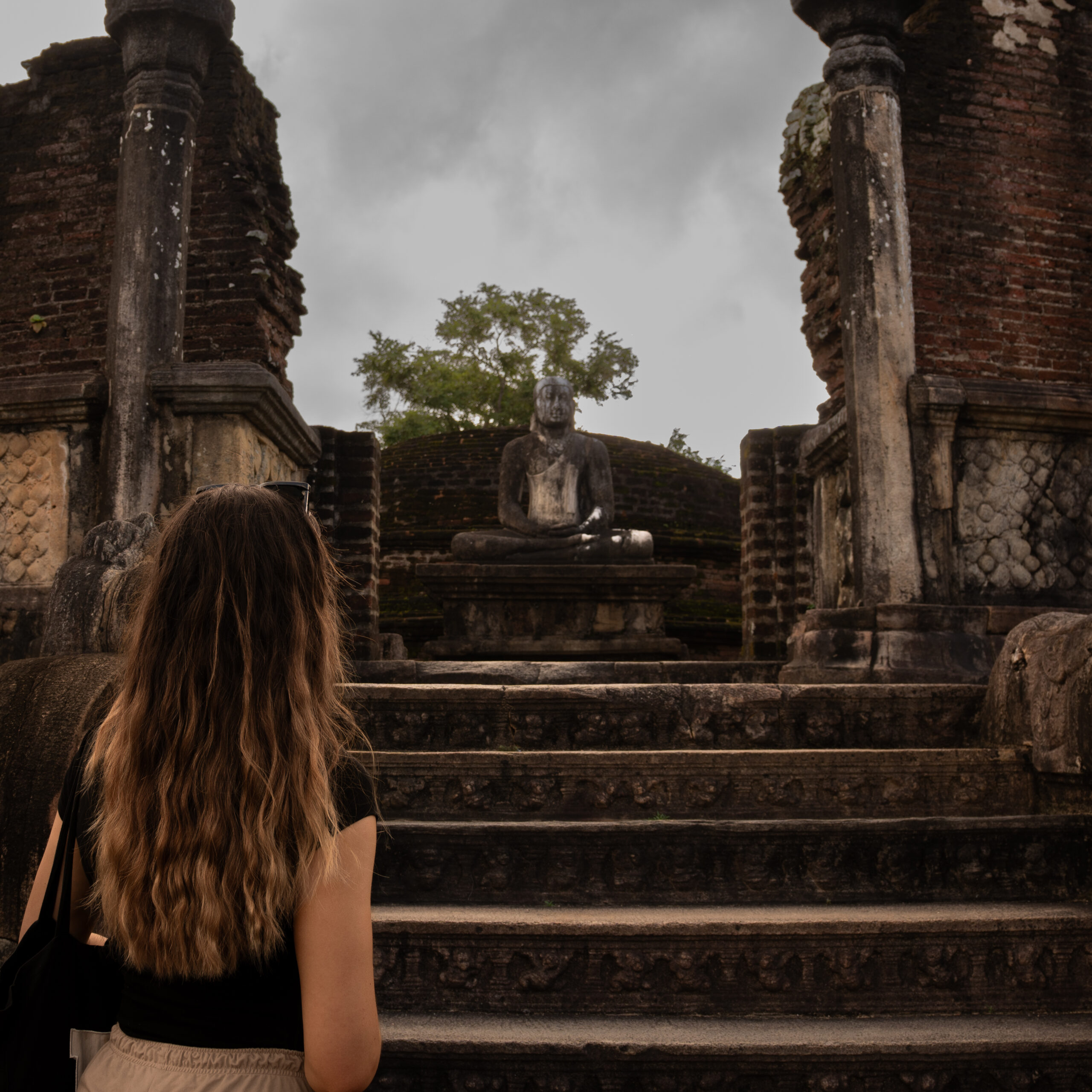The iconic Vatadage in the ancient city of Polonarruwa, Sri Lanka early in the morning.