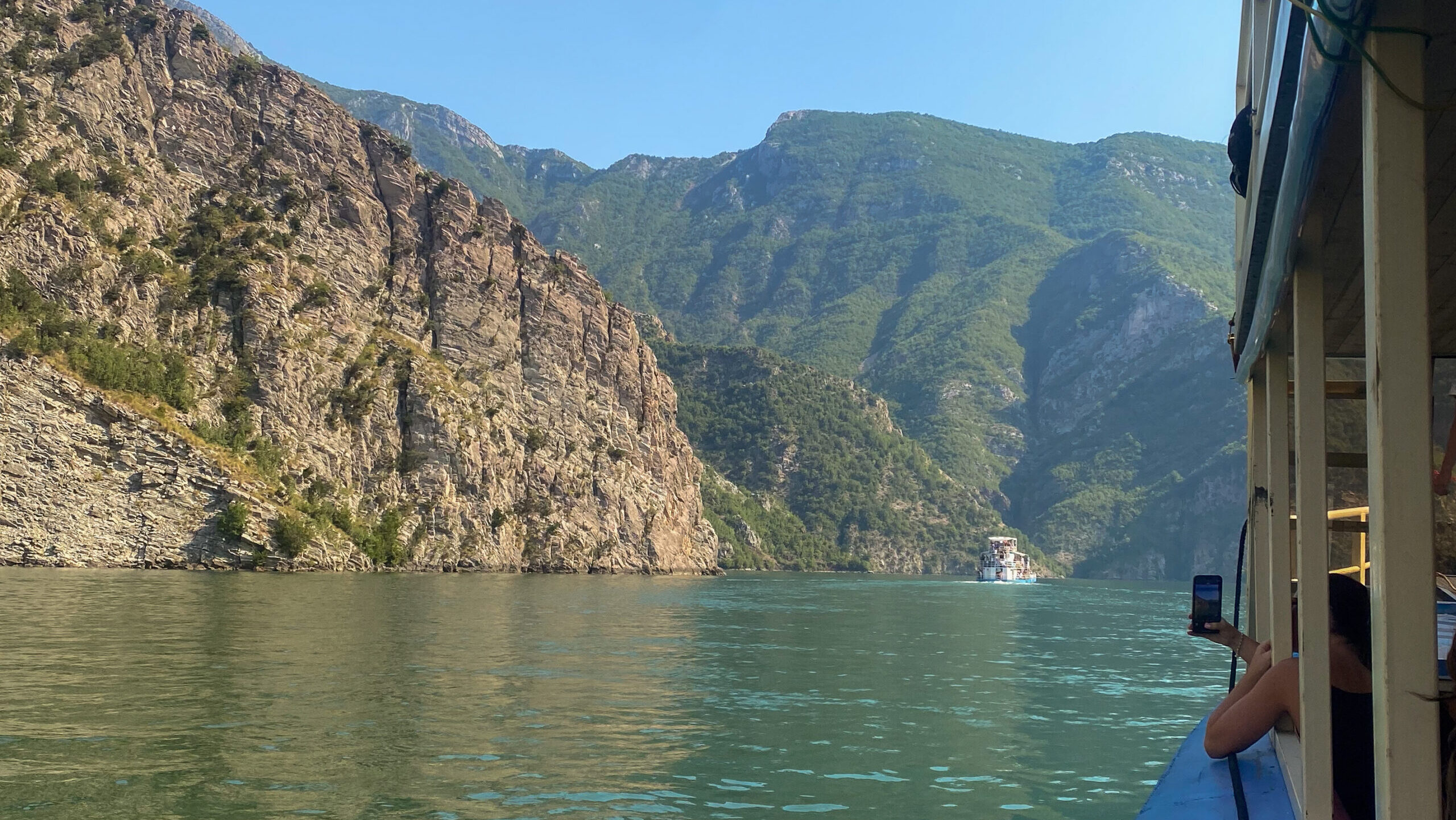 A ferry ride on one of Albania's best nature spots, Komani Lake in the north of the country providing access to the Albanian Alps