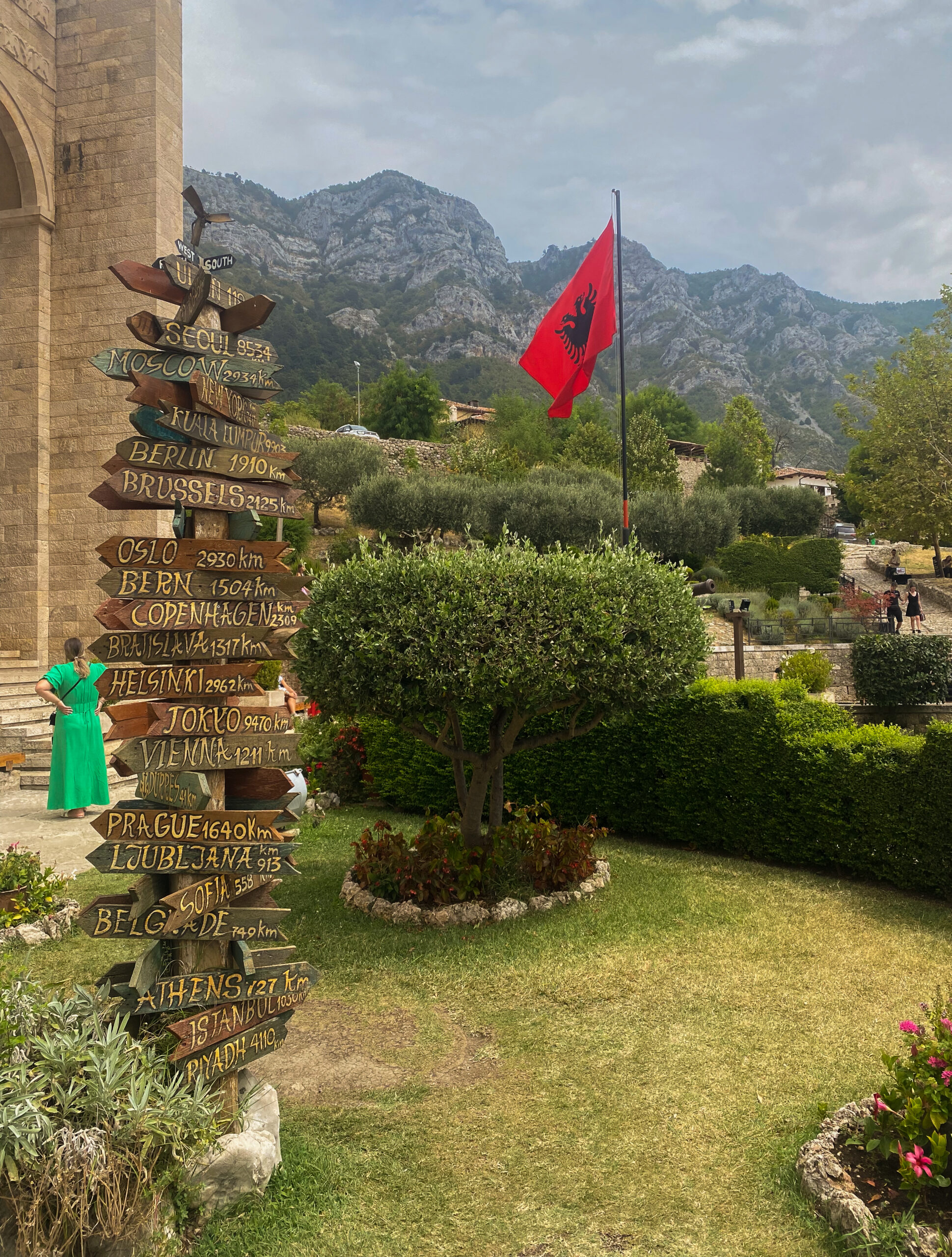 The Skanderbeg Museum gardens at Kruja, a perfect day trip from Tirana.