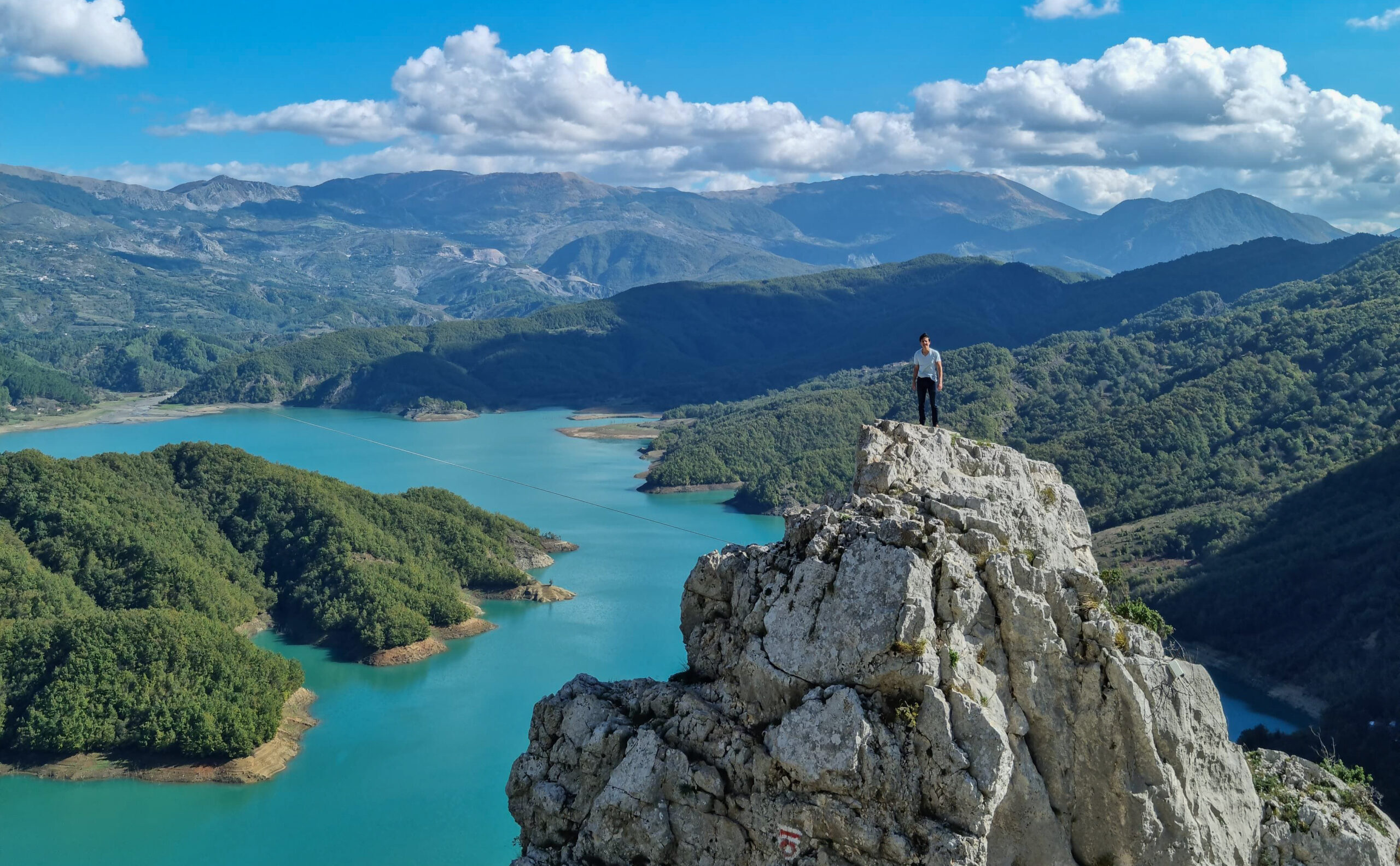 The impressive nature spot of Bovilla Lake near Tirana next to Gamti Mountain