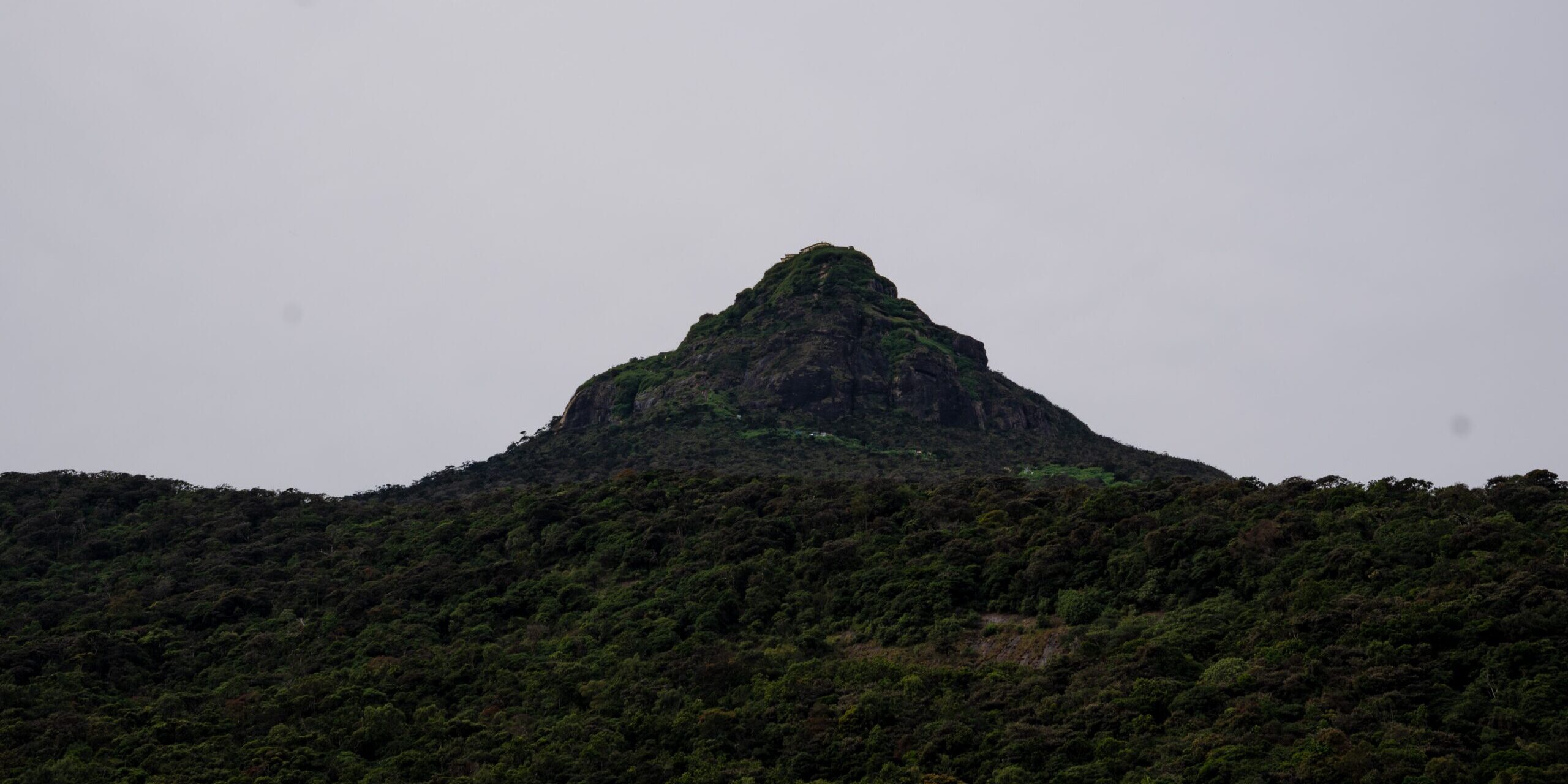 A distant view of Adam's Peak (Sri Pada) in central Sri Lanka