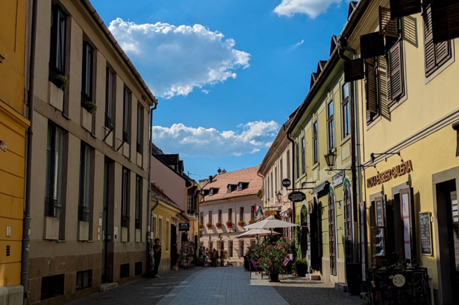 Gorgeous pastel coloured buildings that glisten in the light