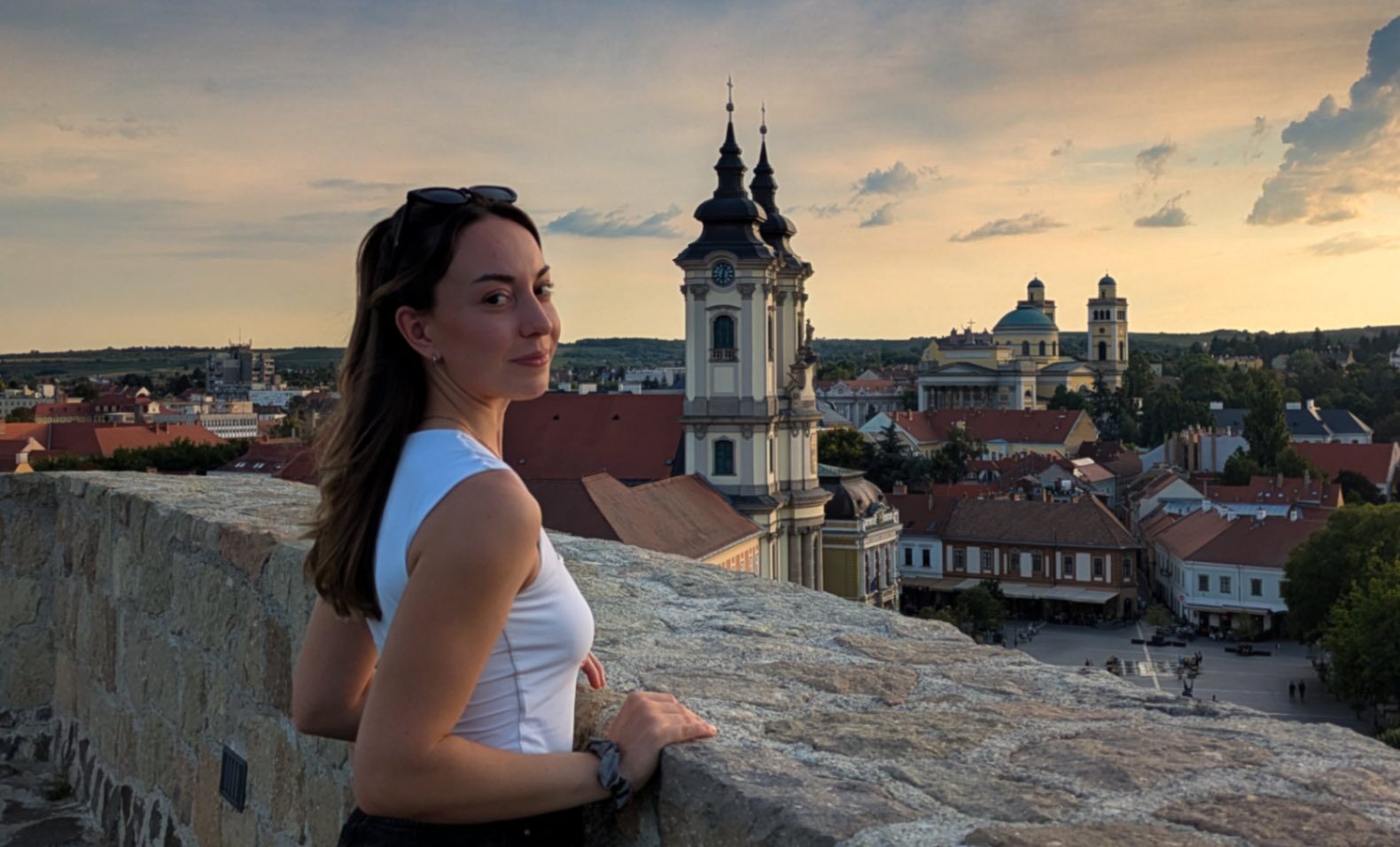 The gorgeous views of Eger from Eger castle as the sun sets