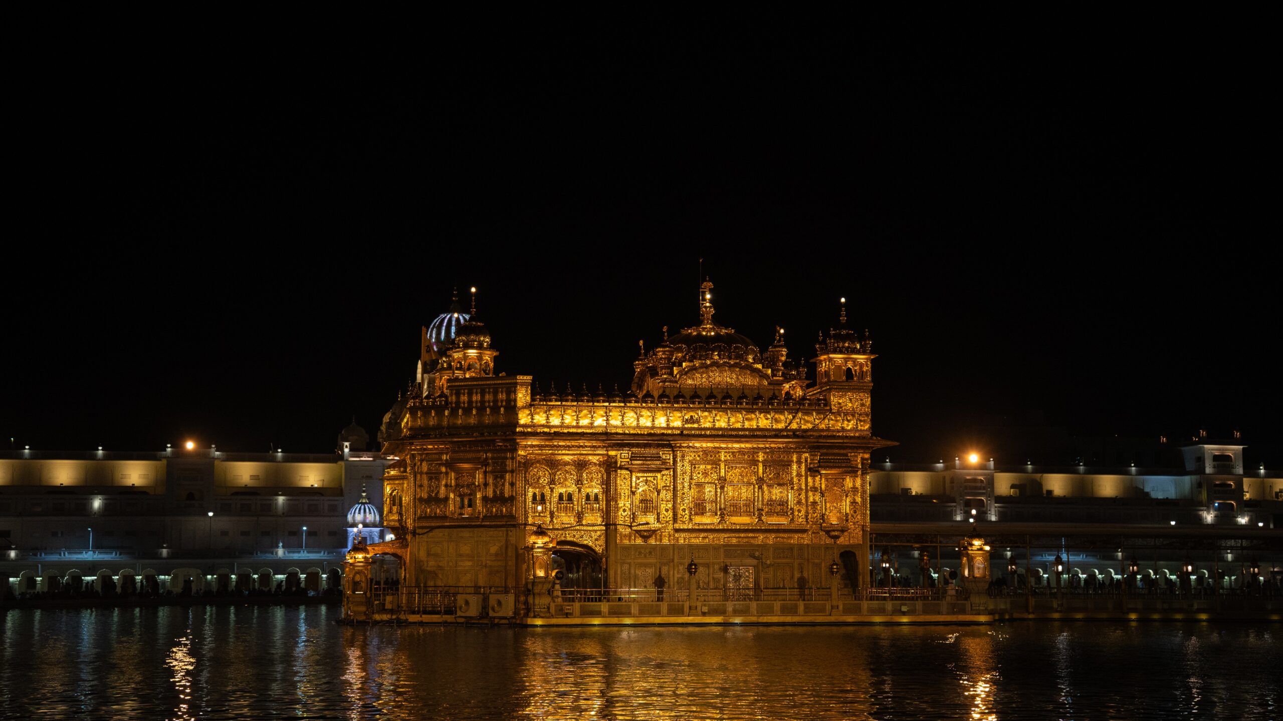 The Golden Temple glowing in the dark