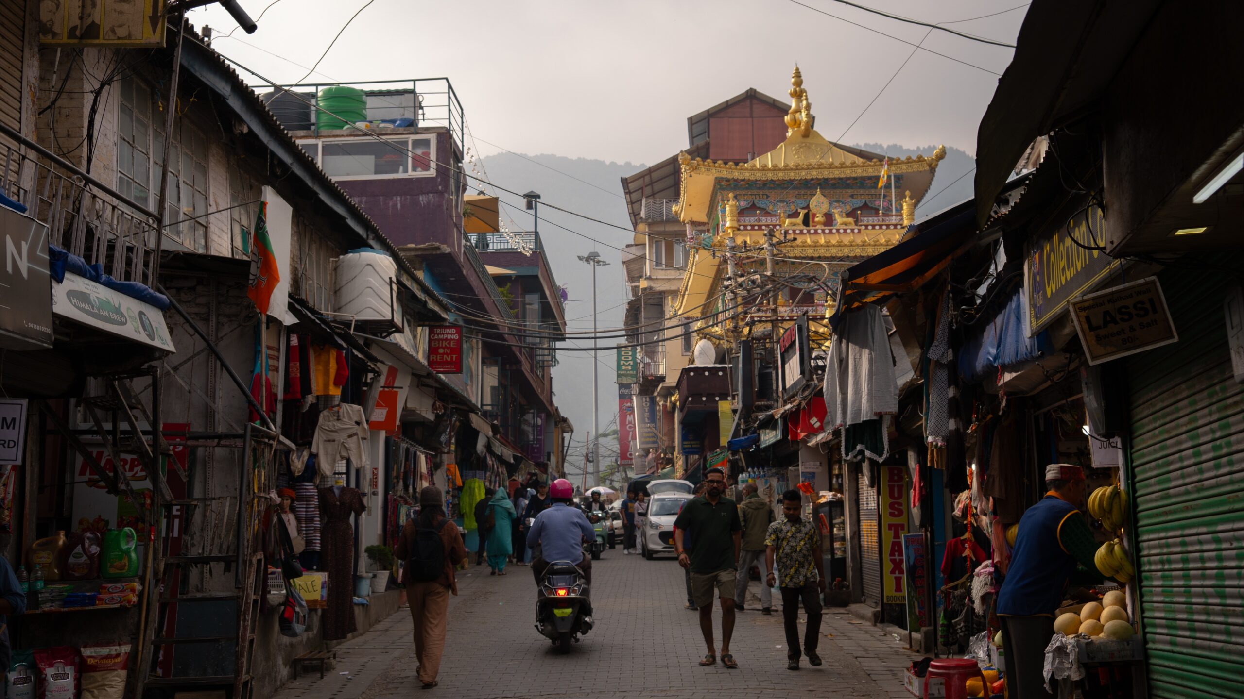 The town of McLeod Ganj in Dharamshala
