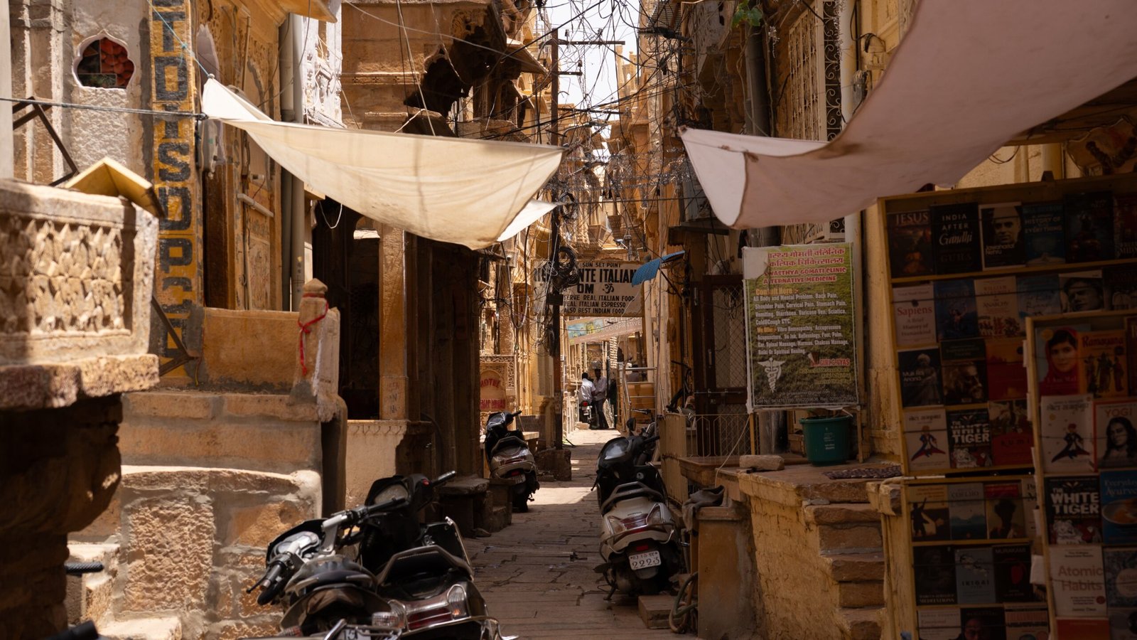 Quiet desert city streets in the city of Jaisalmer