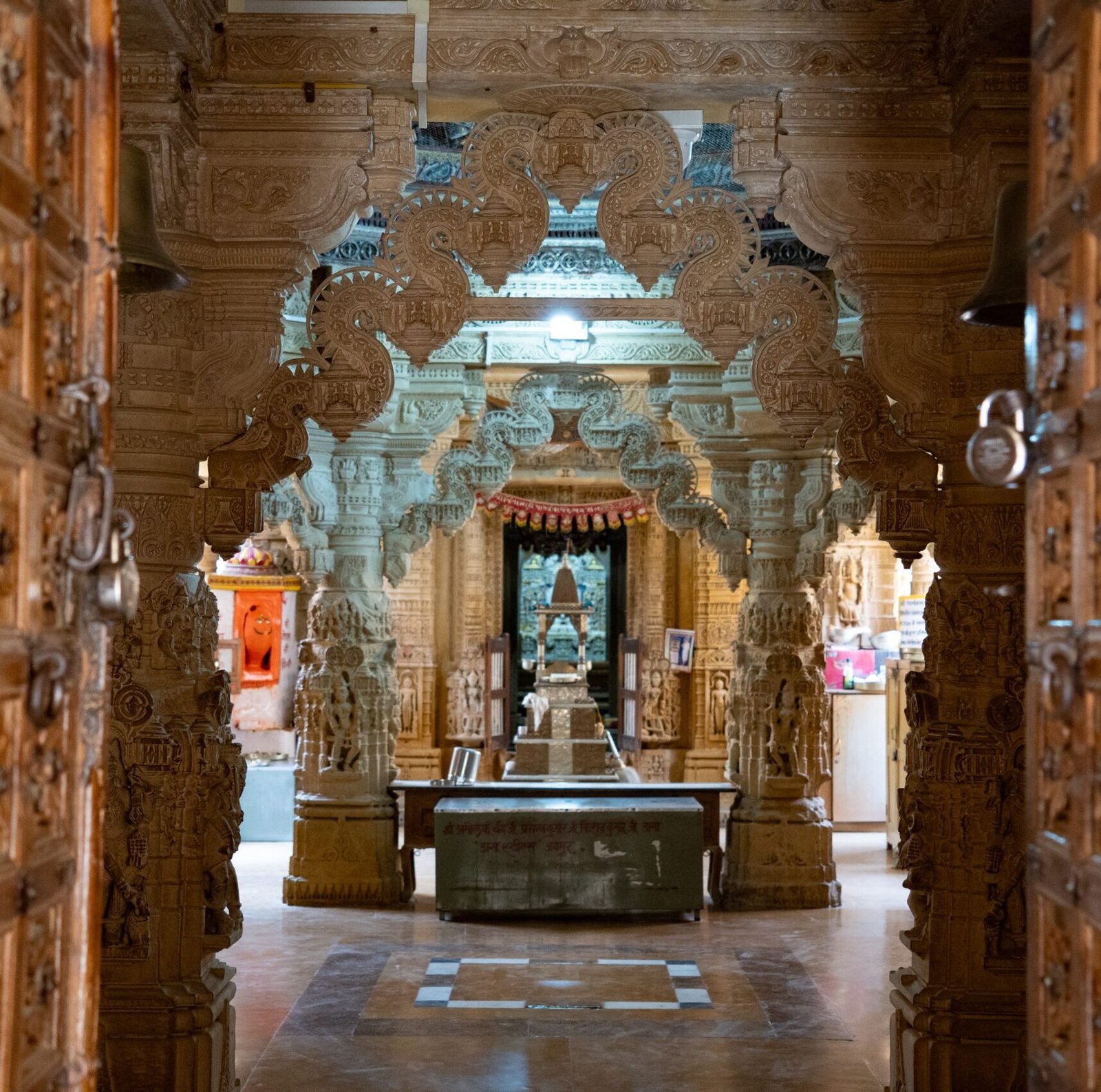 A Jain Temple in Jaisalmer Fort showing incredibly architecture and detail