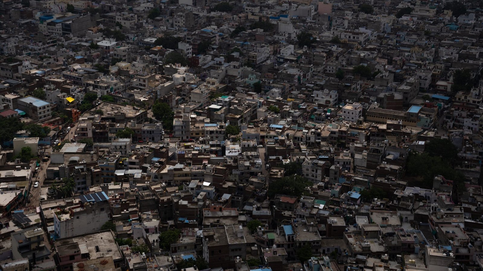 An over view of the city of Jaipur below