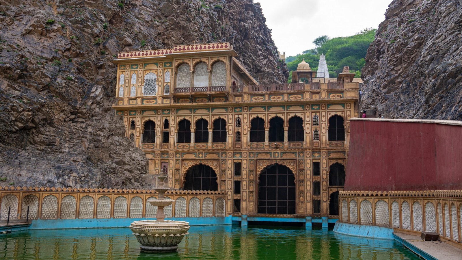 A temple built into the side of a cliff face