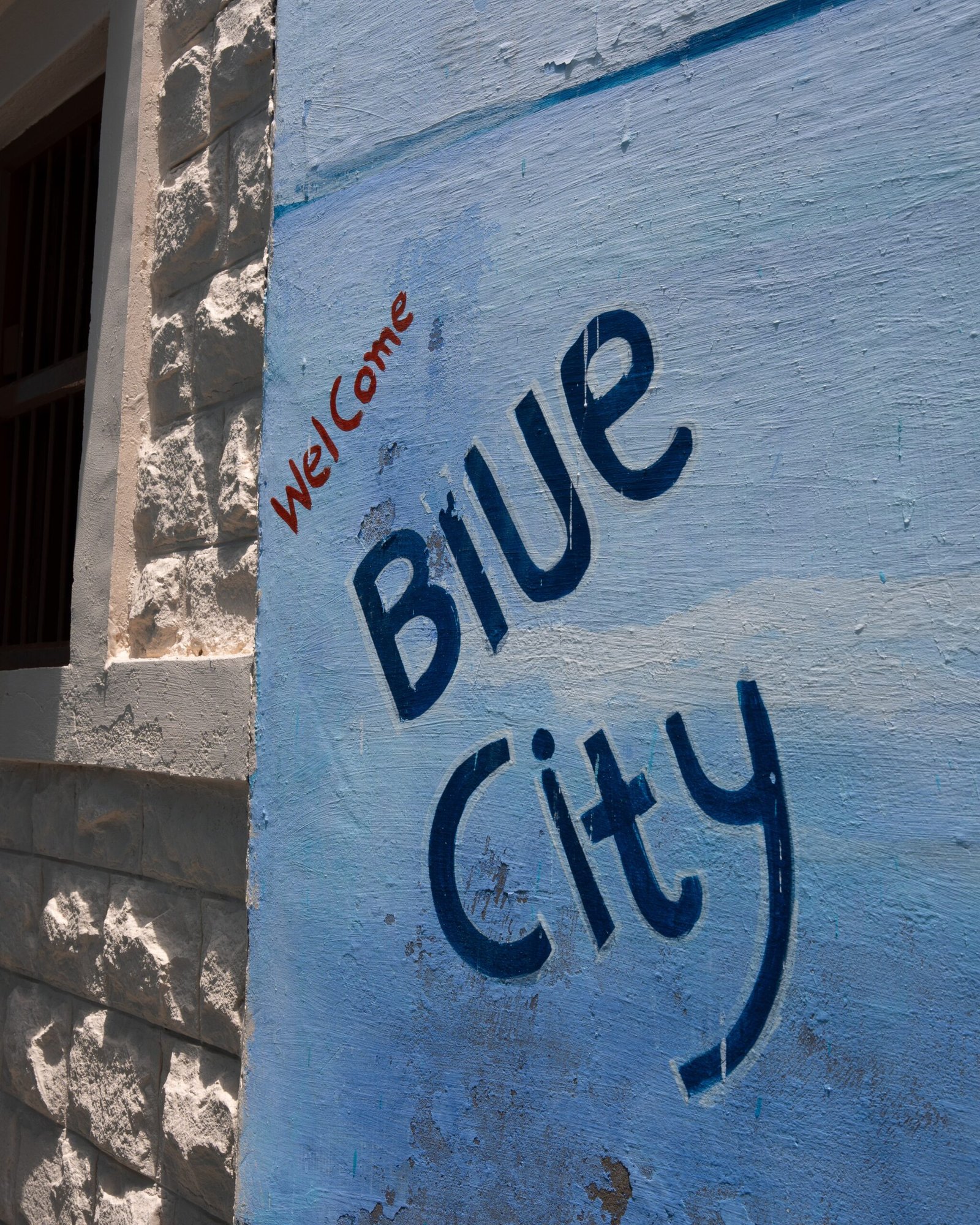A sign that reads "Welcome to Blue City" in Jodhpur