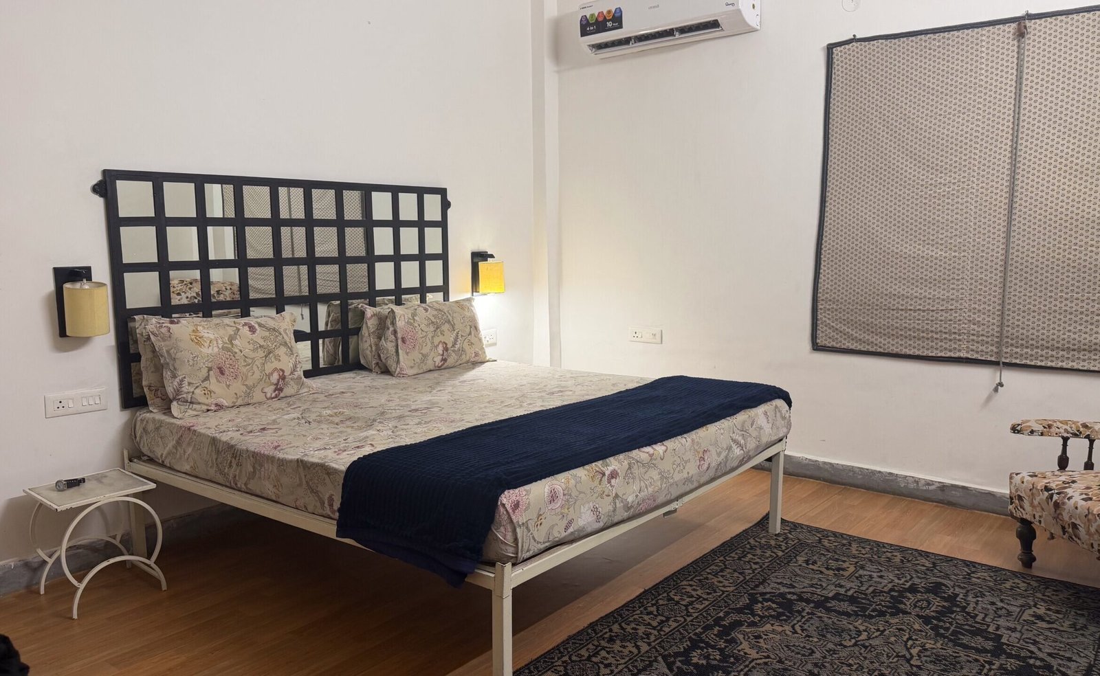 A simple homestay room in India