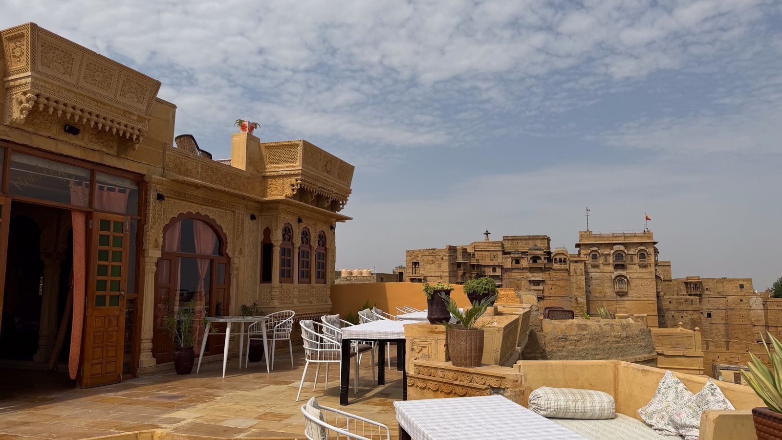 The rooftop of an accommodation in Jaisalmer Fort