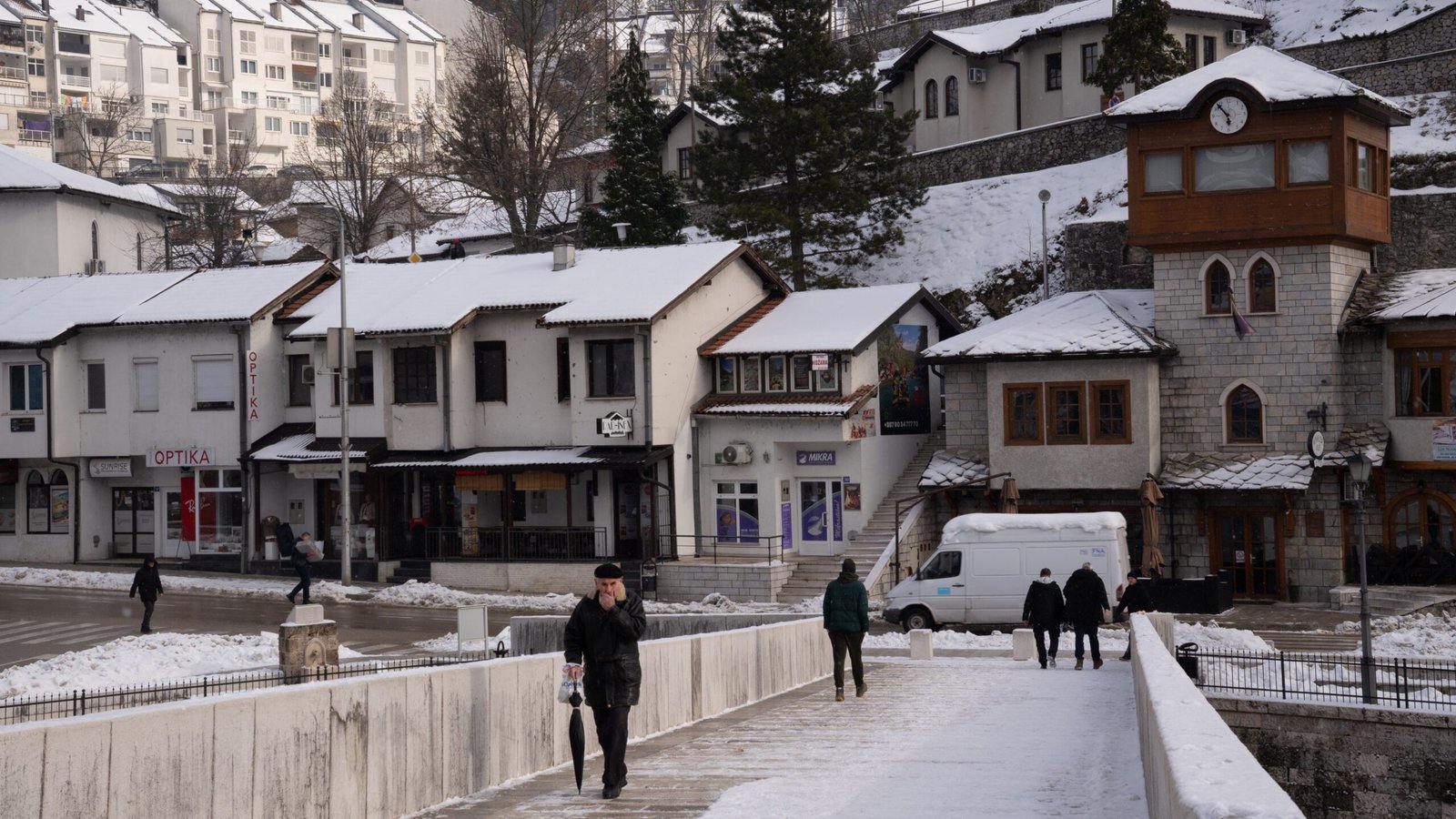 Local Bosnians walking around Konjic